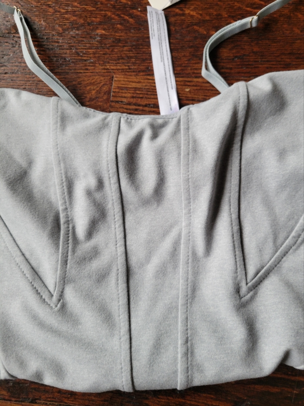 Anthropologie knit corset crop top bustier light grey New Beach Resort Sz Small - Picture 6 of 15